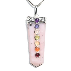 CHARGED 7 Chakra Himalayan Pink Opal Crystal Perfect Pendant™ + 20" Chain - Picture 1 of 11