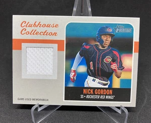 2019 Topps Heritage Minor League Nick Gordon Clubhouse Collection GU Patch - Bild 1 von 2