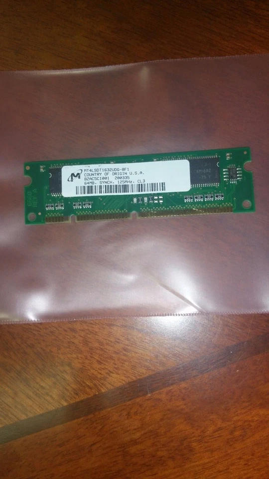 64MB SYNC 125MHZ CL3 8X16 4CHIPS 100PIN  CISCO: 15-4508-01  MT4LSDT1632UDG-8F1  - Image 1 of 1