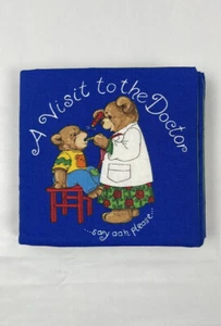 Bear Care Book A Visit To The Doctor Soft Cloth Baby Book Learning Homemade NEW - Picture 1 of 12