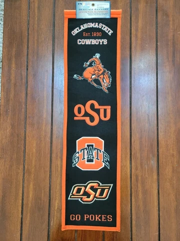 Winning Streak NCAA Oklahoma State Cowboys Genuine Wool College Team Banner Cover