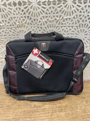 瑞士电脑信使笔记本电脑包黑色/勃艮第 16x12 超薄保护壳 全新 — 第 1/2 张图片