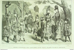 Gravure de mode La Mode illustrée (costumes d'été d'enfants) - Picture 1 of 1
