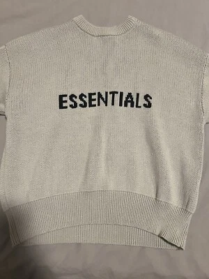 FEAR OF GOD FOG ESSENTIALS SUÉTER DE PUNTO GRIS BLANCO TALLA XXS Foto 1 de 4