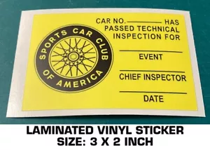 VINTAGE TRANS AM TECH INSPECTION VINYL DECAL STICKER - SCCA - CAR RACING - SVRA. - Picture 1 of 5