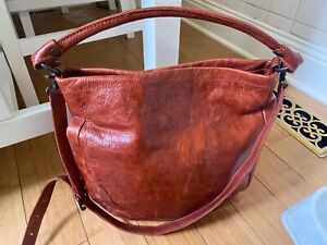 FRYE Melissa Leather Hobo handbag red/mahogany