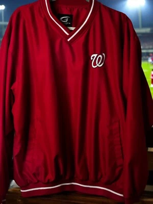 Camisa G-III Sports de Carl Banks Washington Nationals cuello en V manga larga grande Foto 1 de 4