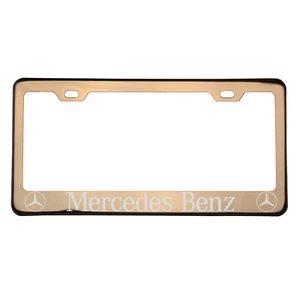 Marco de matrícula grabado láser Mercedes Benz oro rosa T304 acero inoxidable - Imagen 1 de 10
