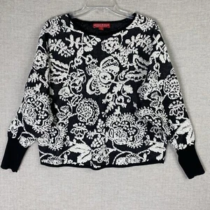 Suéter Dolman Krimson Klover Invierno Pétalo Para Mujer S Negro Blanco Tejido Floral - Imagen 1 de 8