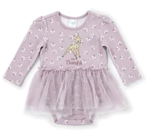 NEW LICENSED DISNEY BAMBI Girls Tutu Romper SIZE 00 (3-6 MONTHS) MAUVE - Picture 1 of 5