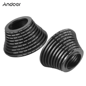 Andoer 18pcs 37-82mm Step Up / Step Down Lens Filter Metal Adapter Ring Kit K3U7 - Picture 1 of 9