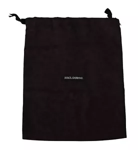 DOLCE & GABBANA Cubierta Bolsa Polvo Marrón Floral Encaje Cordón Bolso para Zapatos 32cm x 26cm - Imagen 1 de 4