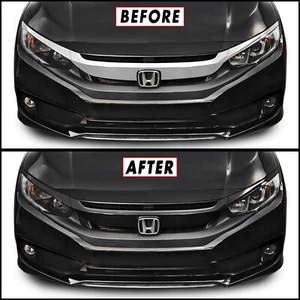 Chrome Delete Blackout Overlay for 2016-21 Honda Civic Front Grill Trim - Picture 1 of 4