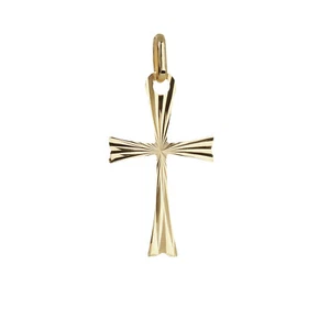 Tauf Kreuz Kettenanhänger 333 Gold Gelbgold Kruzifix 8 Karat Goldkreuz 21x12mm - Picture 1 of 1
