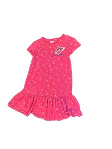 Disney Bambi Girls Dress 5/6 Pink Floral Ruffle Hem Cottagecore Kawaii Cute - Picture 1 of 4