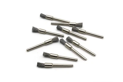 TMAX 10 pc Carbon Steel 1/4" Pen Wire Brushes #443 with 1/8" Shank Rotary Tool - Image 1 of 2