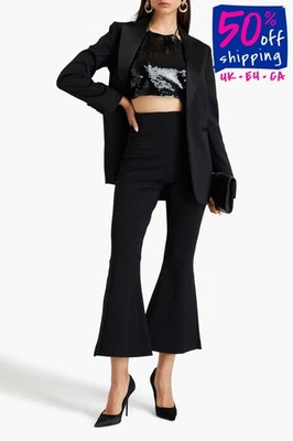 RRP€565 16ARLINGTON Flared Trousers UK 6 US2 IT38 XS Stretch Black Made in UK - Image 1 of 4