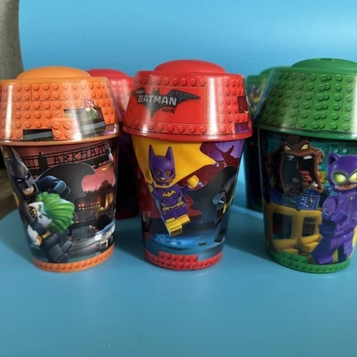 LEGO BATMAN (2017) TAZAS MCDONALDS con TAPAS - LOTE DE 6 Foto 1 de 4