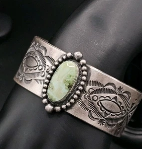 Wunderschönes Daniel Benally Navajo Sterling Armband handgestempelt Türkis 76,7 g - Bild 1 von 18