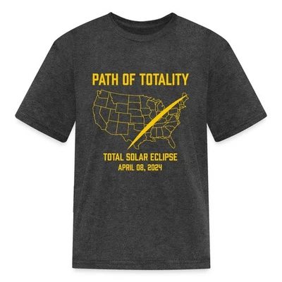 Solar Eclipse 2024 US Map Path of Totality Kid's T-Shirt - Image 1 of 4