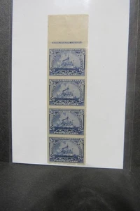 1898 BATTLESHIP PROPRIETARY STAMPS STRIP OF 4 MNH - Picture 1 of 2