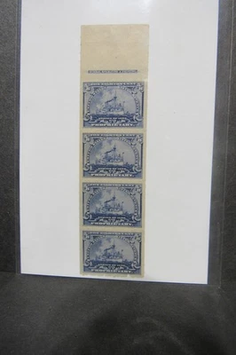 1898 BATTLESHIP PROPRIETARY STAMPS STRIP OF 4 MNH - Image 1 of 2