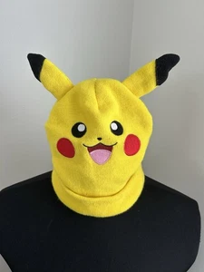 Pokémon Pikachu Beanie Hat Face with Ears 1995–2021 Nintendo Very Clean - Picture 1 of 5