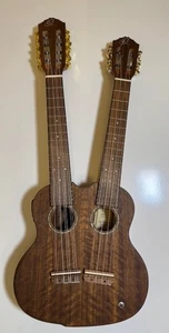 Ortega HYDRA Double Neck Tenor Acoustic-Electric Ukulele, Satin Natural w/ Case - Picture 1 of 17