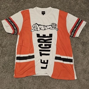 Vintage Le Tigre Embroidered Logo Shirt Mens Size XLarge Orange White Black Logo - Picture 1 of 9