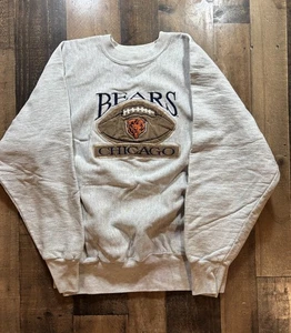 VINTAGE Chicago Bears Sweatshirt Mens m/L Crewneck Fleece NFL 90s Measurements - Picture 1 of 6