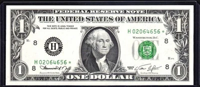 Fr. 1908-H*  1974  $1 ST. LOUIS  FRN  H/* BLOCK  CRISP NEW CONDITION - Image 1 of 2