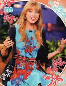 TAYLOR SWIFT Wearing Floral Dress on Talk Show 8" x 10" Pin-Up from Teen Magazin - Picture 1 of 2