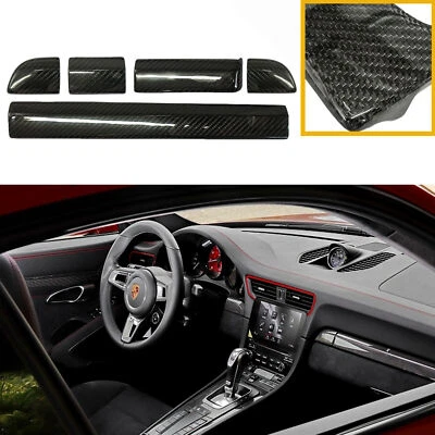 Carbon Fiber Dashboard Passenger Copilot Cover Trims For Porsche 911 2013-2018 - Image 1 of 4