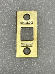 Vtg HARLOC Square Corner 2-1/4" Deadbolt Latch Plate Brass Door Lock Jamb Bolt - Picture 1 of 6