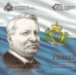 manueduc  CARTERA SAN MARINO 2012  FDC  9 Coins  con   5 Euros Plata  PASCOLI - Bild 1 von 1