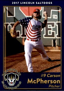 2017 Lincoln Saltdogs Team Issue #15 Carson McPherson Ardmore Oklahoma OK Card
