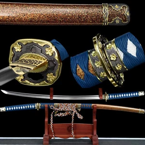 Espada Samurai Hecha a Mano Japonesa Tachi Sharp 9260 Resorte Acero Hoja Espiga Completa - Imagen 1 de 10