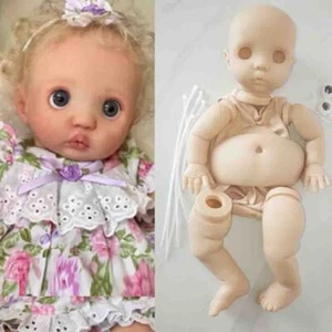 16in Unpainted Lifelike Reborn Baby Doll Peeka Unfinished Kits Cloth Body Belly - Picture 1 of 7