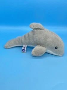 Vintage Sea World Dolphin 9" Realistic Gray White Stuffed Plush Fish Animal - Picture 1 of 5