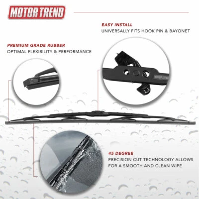 2 Pcs Motor Trend 20" Replacement Windshield Wiper Blades All Weather Protection - Image 1 of 4