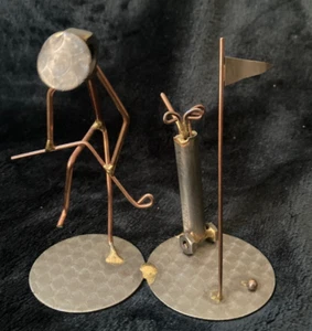 Vintage Rock Creek Metal Craft "Golfer Breaking Club" 4.25" Tall - Picture 1 of 4