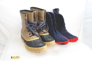 SOREL Kids Youth  Arctic Pac Winter Snow Leather Rubber Boots Size 3 - Picture 1 of 10