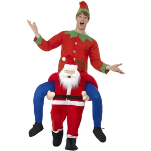 Piggyback Santa Christmas Novelty Fancy Dress Outfit Ride On Mascot - Picture 1 of 1