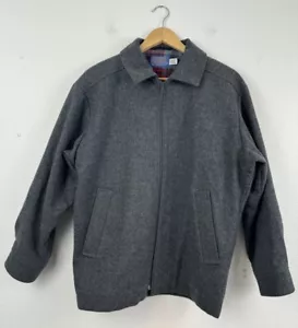 Vintage Pendleton Wool Flannel Lined Full Zip Grey Charcoal Jacket Coat Size M - Bild 1 von 13
