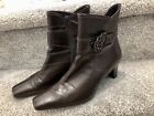 Ladies Size 7 GABOR Dark Brown Leather Boots Immaculate Condition 