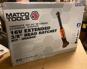 MATCO 16V CORDLESS INFINIUM™ 1/4" DRIVE EXTENDED RATCHET KIT - ORANGE - Foto 1 di 4