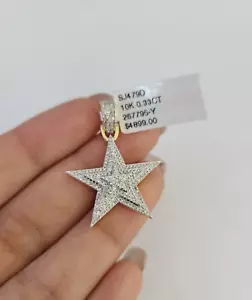 10k Yellow Gold Diamond Star King Charm Real 10Kt Pendant Natural Genuine - Picture 1 of 5