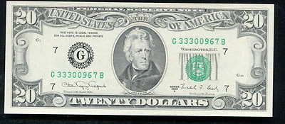 1988-A $20 FRN FEDERAL RESERVE NOTE CHICAGO, IL GEM UNCIRCULATED - Image 1 of 2