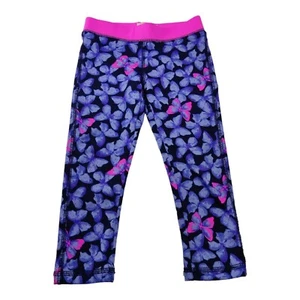 Osh Kosh Bgosh Girls Cropped Leggings Purple Pink Butterflies Sz 3T - Picture 1 of 10