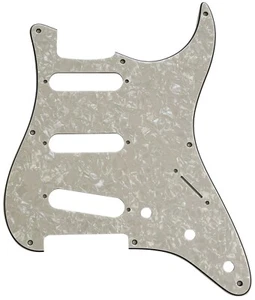 Per Fender '57 Strat/Stratocaster battipenna chitarra 8 fori avorio bianco perla - Foto 1 di 5